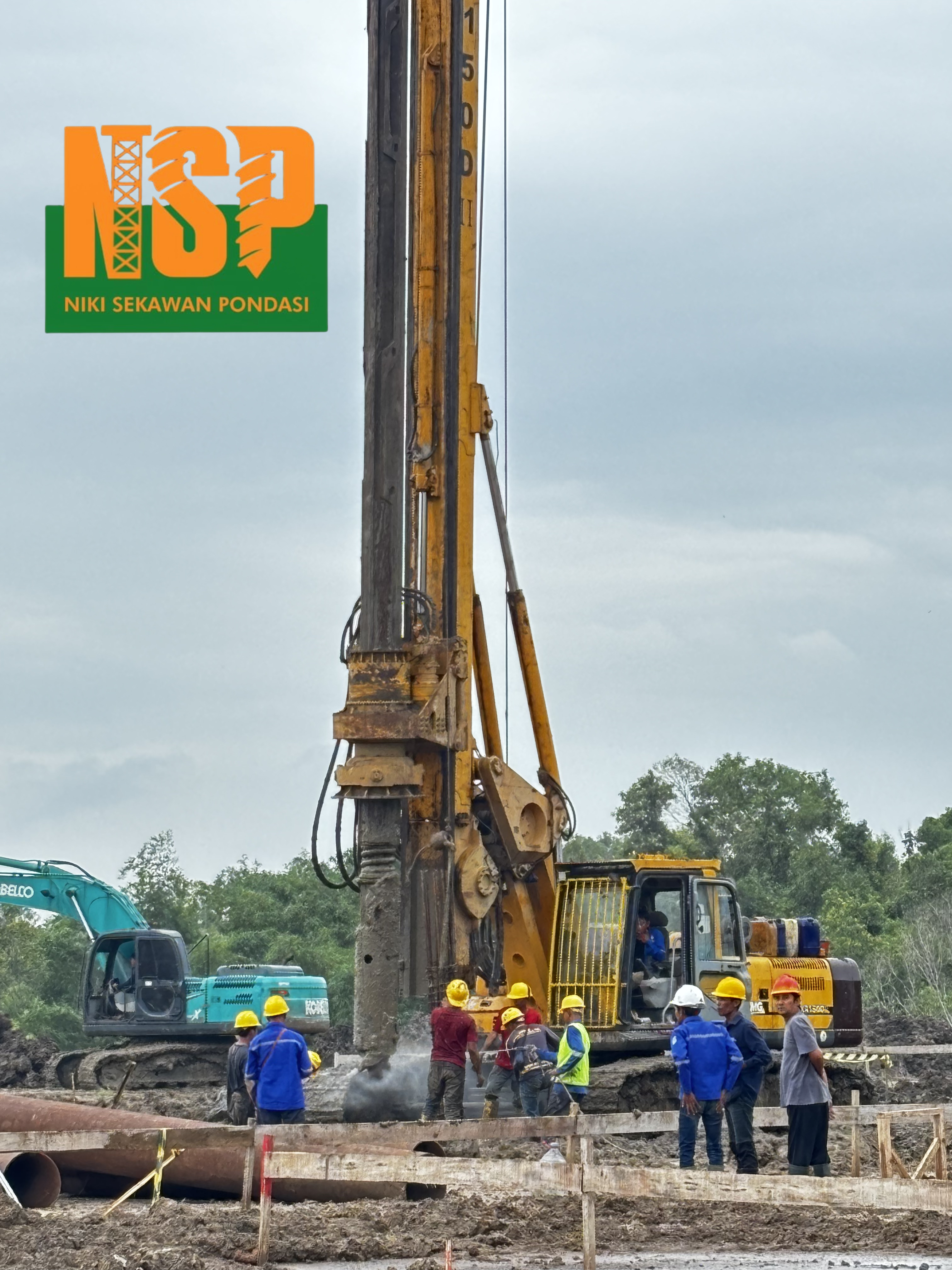 Pekerjaan pondasi Bore Pile Hydraulic